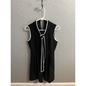 J. Crew Tie Neck Sleeveless Dress Size 4P Black Office Career Wear